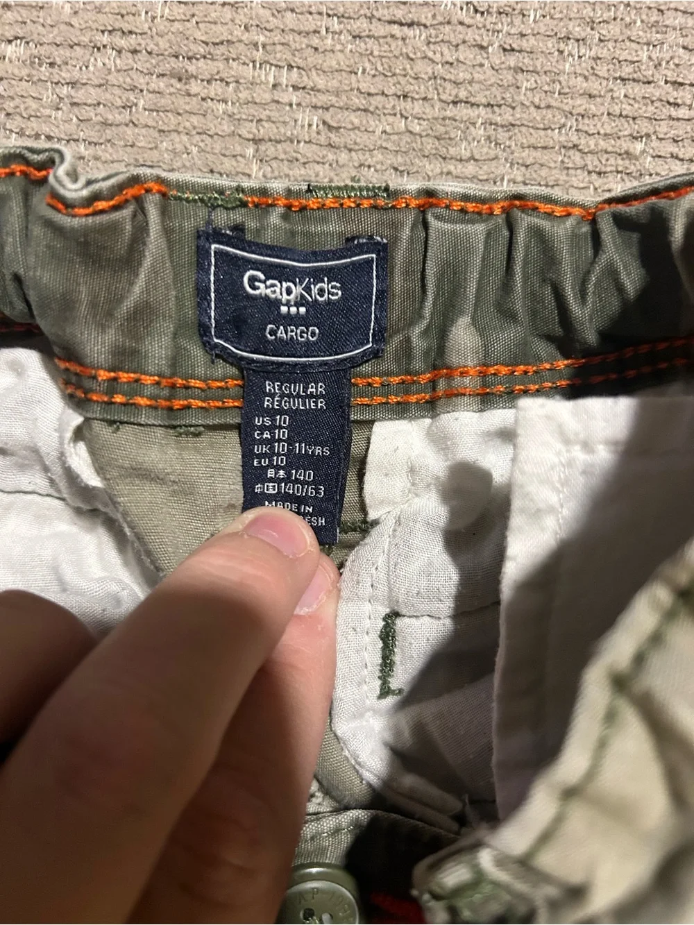 GAP Kids Boys Camouflage Cargo Shorts - Olive Green